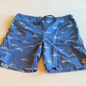 Vineyard Vines Blue Fishbone Swim Trunks